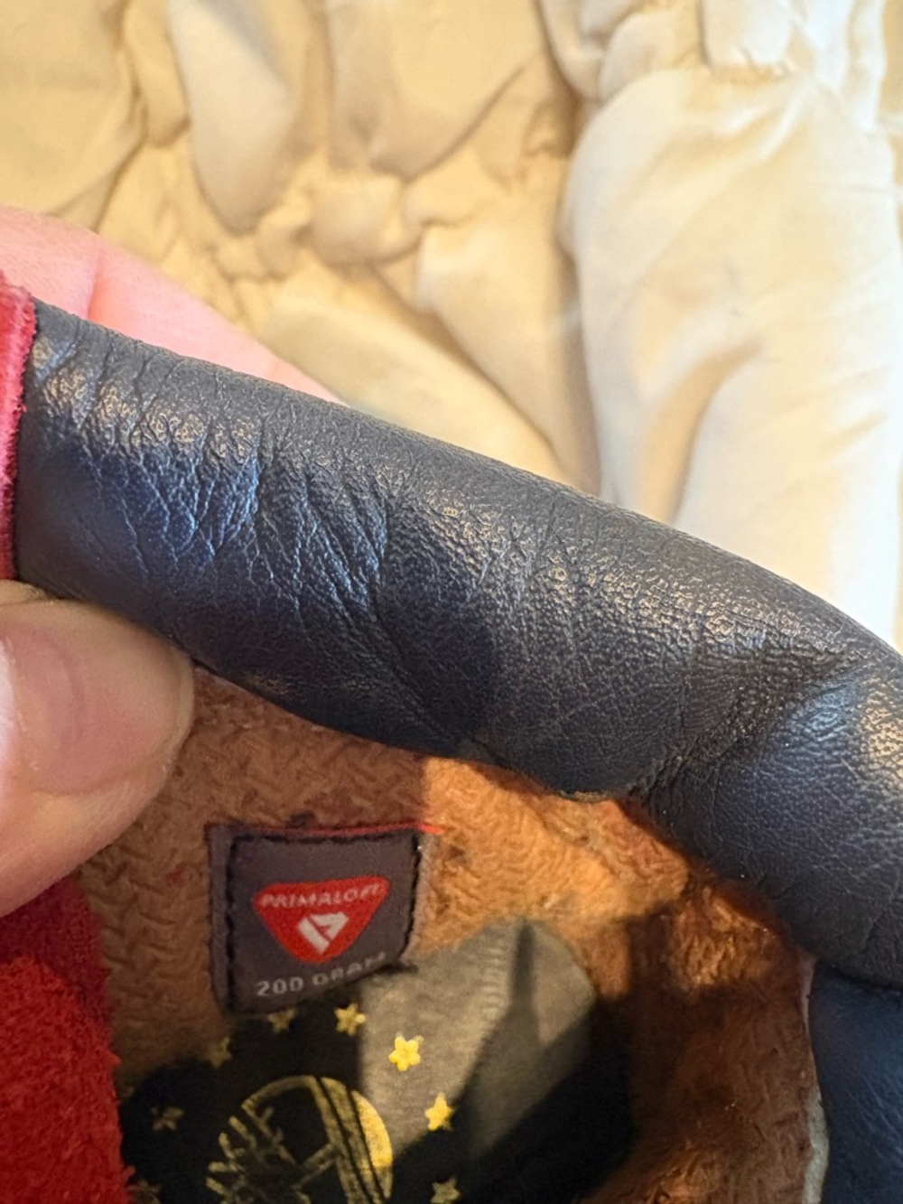 Timberland Red Suede Kids' Boots with Blue Laces - Picture 8 of 13
